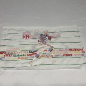 Vintage NFL Football Standard Pillowcase 2 Sided Sports Teams 1970’s Bibb